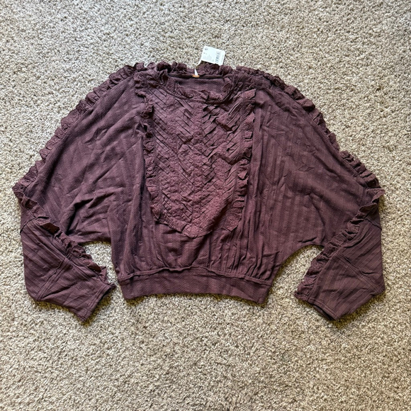 Free People More Romance Top NWT XS Cocoa - Picture 4 of 6